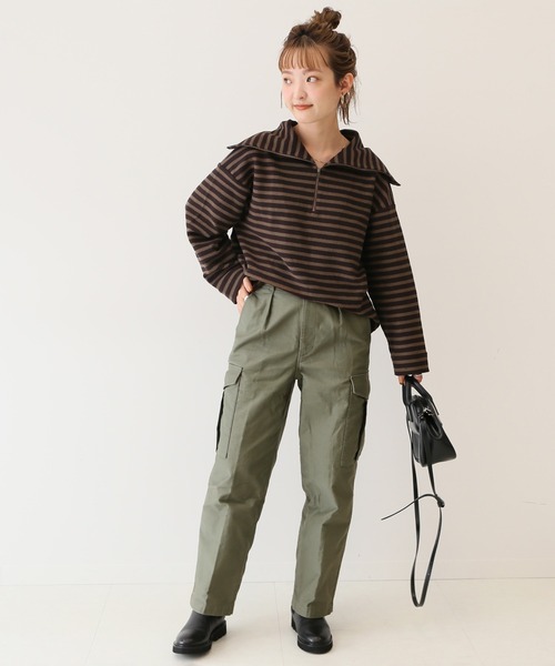 SLOBE IENA（スローブイエナ）の「バックサテンカーゴパンツ【洗濯機使用可能】◆（カーゴパンツ・レディース・ベージュ/カーキ・38/36/34）」の17枚目の写真