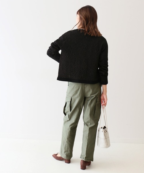 SLOBE IENA（スローブイエナ）の「バックサテンカーゴパンツ【洗濯機使用可能】◆（カーゴパンツ・レディース・ベージュ/カーキ・38/36/34）」の4枚目の写真