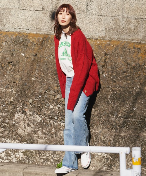 Auntie Rosa Holiday(アンティローザホリデー)の「裏起毛グラフィックショートプルオーバー(スウェット・レディース・アイボリー/ライトグレー/ネイビー/グリーン・FREE)」の11枚目の写真