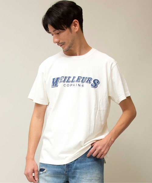 Johnbull(ジョンブル)の「【GOOD ROCK SPEED×JOHNBULL】ショートスリーブTシャツ(MEILLEURS)(Tシャツ/カットソー・メンズ・ベージュ/チャコールグレー/ホワイト・MEDIUM/SMALL/LARGE/X-LARGE)」の2枚目の写真