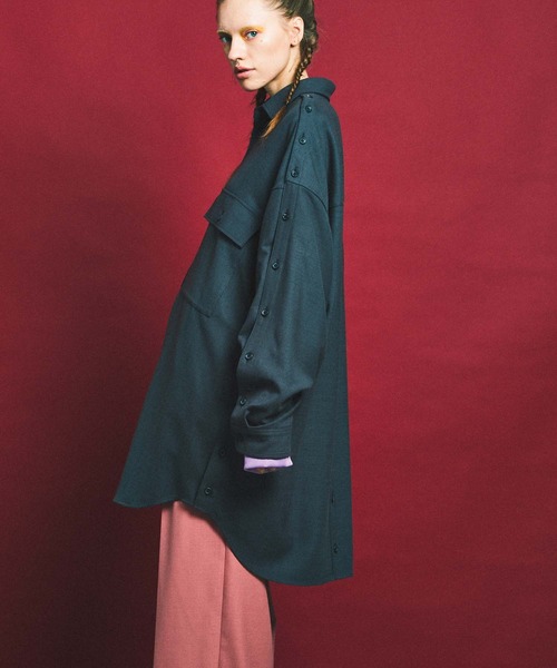 MAISON SPECIAL(メゾンスペシャル)の「《ユニセックスアイテム》メニーボタンプライムオーバーシャツコート 【MAISON SPECIAL/メゾンスペシャル】(シャツ/ブラウス・メンズ・ブラック/グレー/オフホワイト/グリーン・1/2)」の8枚目の写真