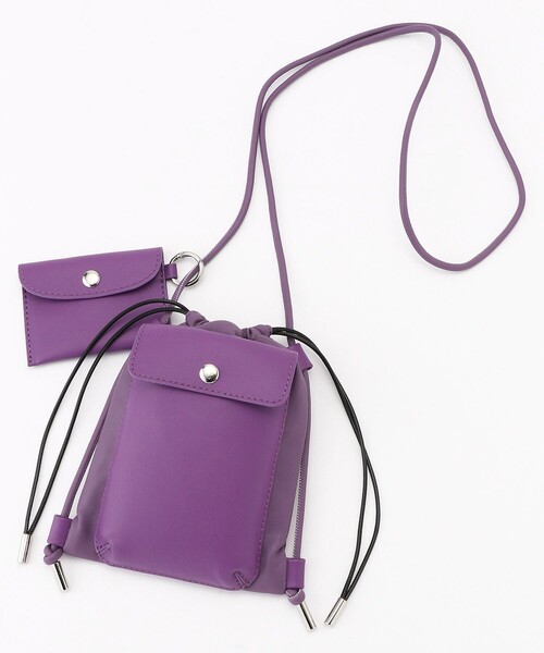 FREAK'S STORE（フリークスストア）の「cache cache/カシュカシュ スマホポケット付きショルダーバッグ(スマホショルダー)（ショルダーバッグ・レディース・ブラック/ホワイト/パープル/イエロー/ピンク/オレンジ・ONE SIZE）」の3枚目の写真