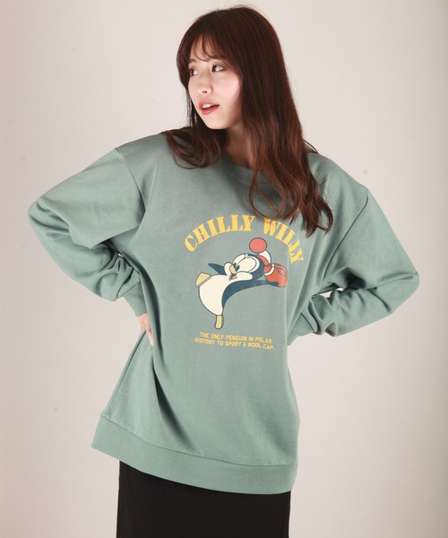 WESTSEA（ウエストシー）の「Chilly Willy　チリ―ウィリー ルーズサイズ 裏毛 長袖トレーナー（スウェット・レディース・ホワイト系その他/グリーン/オフホワイト/ベージュ/ブルー/ブラウン/スミクロ/ブラック系その他/グリーン系その他・XL/L/M）」の7枚目の写真