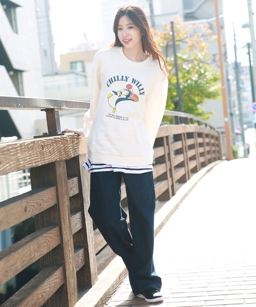 WESTSEA（ウエストシー）の「Chilly Willy　チリ―ウィリー ルーズサイズ 裏毛 長袖トレーナー（スウェット・レディース・ホワイト系その他/グリーン/オフホワイト/ベージュ/ブルー/ブラウン/スミクロ/ブラック系その他/グリーン系その他・XL/L/M）」の19枚目の写真