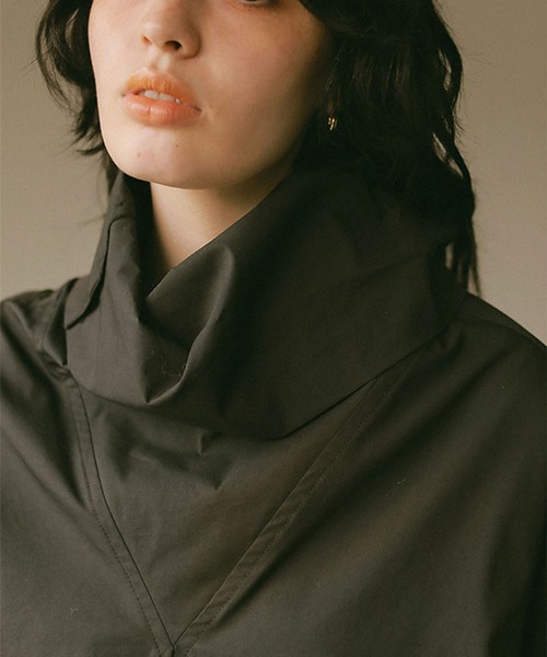 ETRE TOKYO（エトレトウキョウ）の「ハイネックシャツミニワンピース（シャツワンピース・レディース・ブラック/アイボリー・FREE）」の10枚目の写真