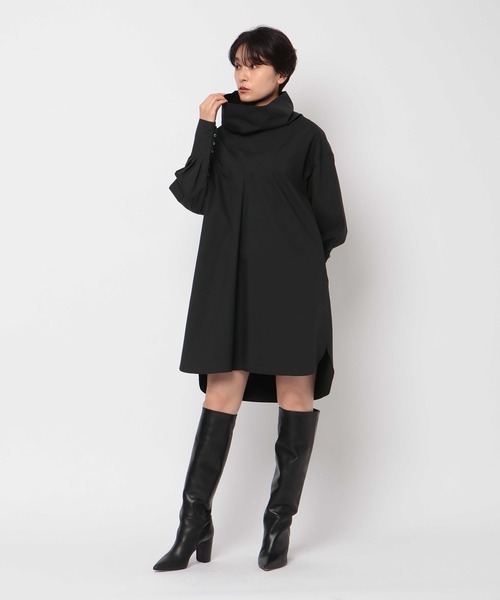 ETRE TOKYO（エトレトウキョウ）の「ハイネックシャツミニワンピース（シャツワンピース・レディース・ブラック/アイボリー・FREE）」の14枚目の写真