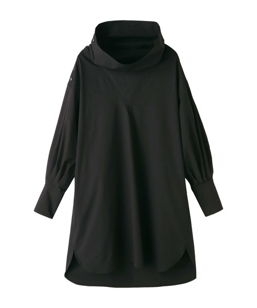 ETRE TOKYO（エトレトウキョウ）の「ハイネックシャツミニワンピース（シャツワンピース・レディース・ブラック/アイボリー・FREE）」の19枚目の写真