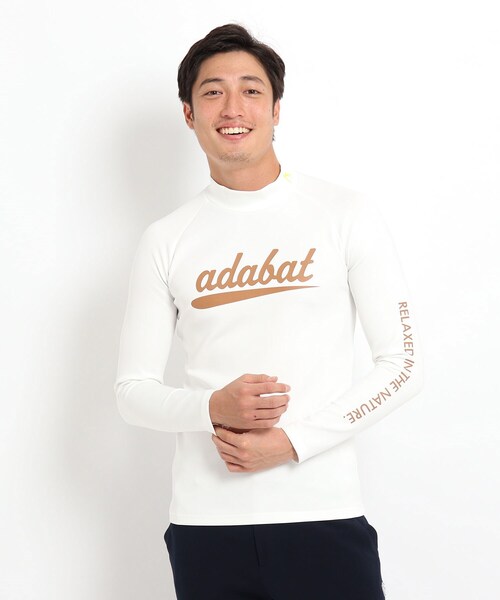 adabat(アダバット)の「◆【一枚でキマる】モックネック長袖シャツ NEWスタンダードシリーズ(Tシャツ/カットソー・メンズ・ブラック/ホワイト系4/ホワイト系9・46/48/50)」の2枚目の写真