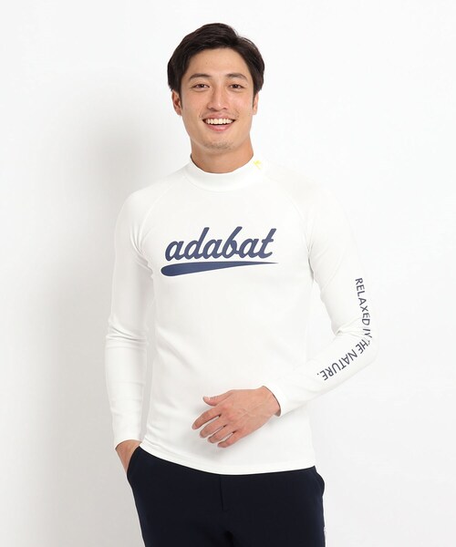 adabat(アダバット)の「◆【一枚でキマる】モックネック長袖シャツ NEWスタンダードシリーズ(Tシャツ/カットソー・メンズ・ブラック/ホワイト系4/ホワイト系9・46/48/50)」の1枚目の写真
