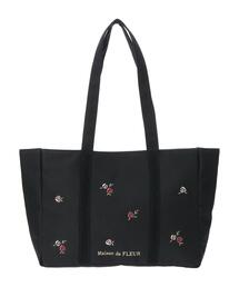 Maison de FLEUR | ローズ刺繍レーススクエアトートバッグ(トートバッグ)