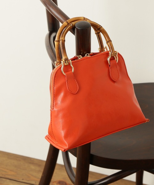 N.（N. Natural Beauty Basic）（エヌエヌナチュラルビューティーベーシック）の「◆バンブーミニショルダーバッグ（ショルダーバッグ・レディース・ブラック/ホワイト/オレンジ・ﾌﾘ-）」の3枚目の写真