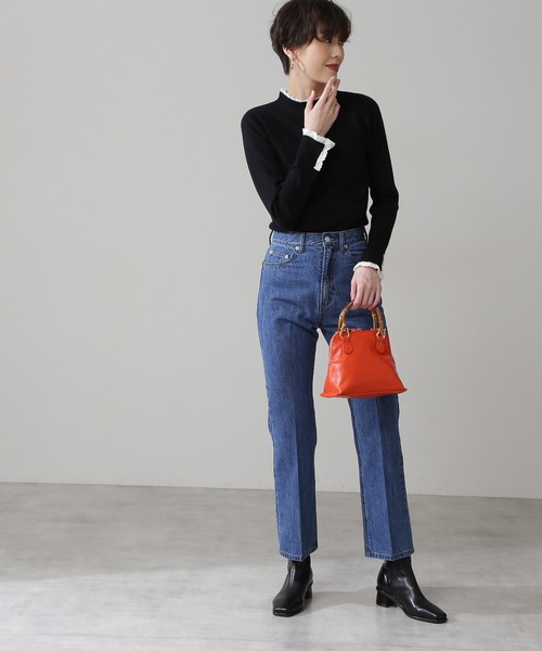 N.（N. Natural Beauty Basic）（エヌエヌナチュラルビューティーベーシック）の「◆バンブーミニショルダーバッグ（ショルダーバッグ・レディース・ブラック/ホワイト/オレンジ・ﾌﾘ-）」の6枚目の写真