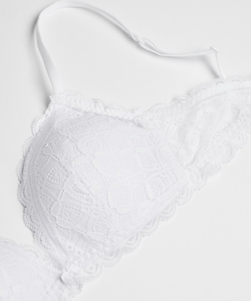 Intimissimi（インティミッシミ）の「Tiziana レース トライアングルブラ 【ノンワイヤー ナチュラル 盛らない 】（ブラジャー・レディース・ホワイト/ベージュ/キナリ/ブラック/ブルー/レッド・70B/75B/80B/70C/75C/85B/80C/B85）」の12枚目の写真