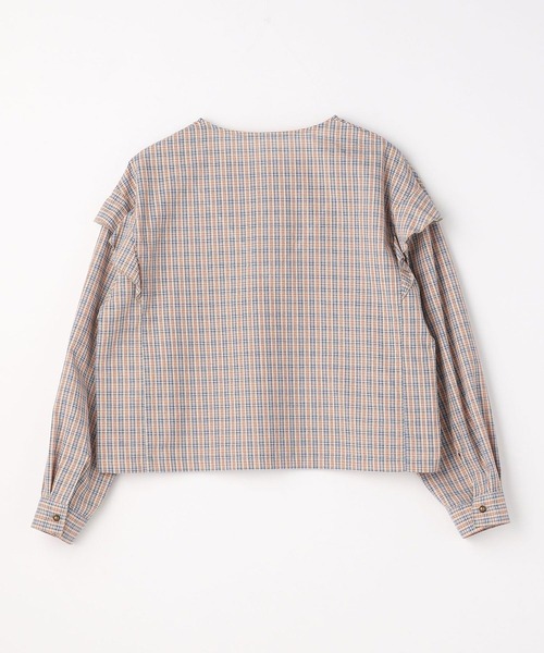 179/WG(イチナナキュウダブルジー)の「クロップドフリルチェックブラウス(シャツ/ブラウス・レディース・ピンク/ブルー/グリーン・MEDIUM)」の11枚目の写真