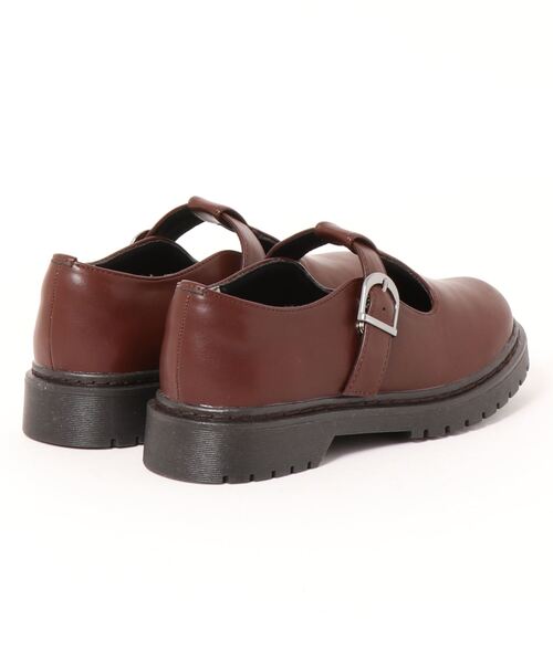 la farfa SHOES（ラ・ファーファ シューズ）の「la farfa SHOES（ラ・ファーファ シューズ） 厚底Tストラップシューズ（その他シューズ・レディース・ブラック/ダークブラウン・LL/M/L/XL）」の3枚目の写真