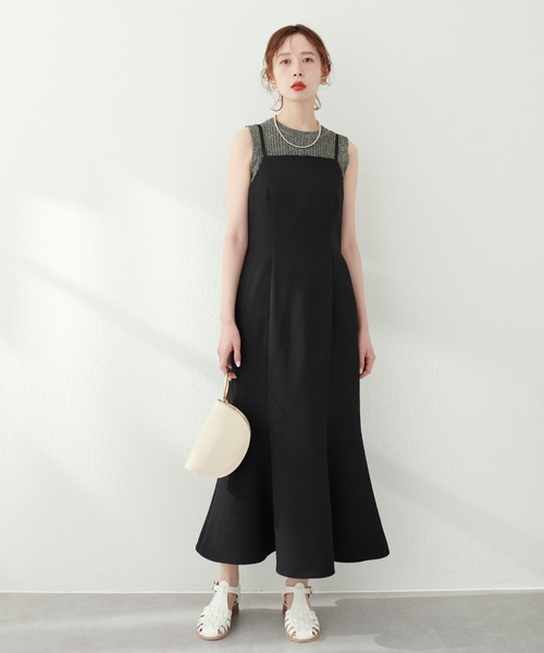 natural couture（ナチュラルクチュール）の「ミニマルでも使い勝手抜群！リング付きハーフムーンミニショルダーバッグ（ハンドバッグ・レディース・ブラック/アイボリー/ミント・FREE）」の6枚目の写真