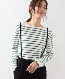 DRESKIP | 【新作】マシンウォシャブルスカラップボーダーニット(ニット/セーター)