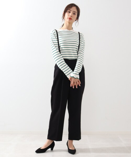 DRESKIP（ドレスキップ）の「◆マシンウォシャブルスカラップボーダーニット（ニット/セーター・レディース・グリーン系その他4/ブラック系2/ベージュ系その他5/ネイビー系2・02/03/04）」の13枚目の写真