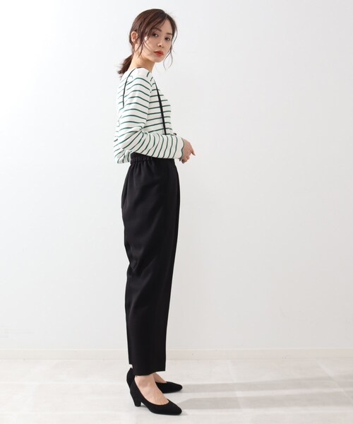 DRESKIP（ドレスキップ）の「◆マシンウォシャブルスカラップボーダーニット（ニット/セーター・レディース・グリーン系その他4/ブラック系2/ベージュ系その他5/ネイビー系2・02/03/04）」の9枚目の写真