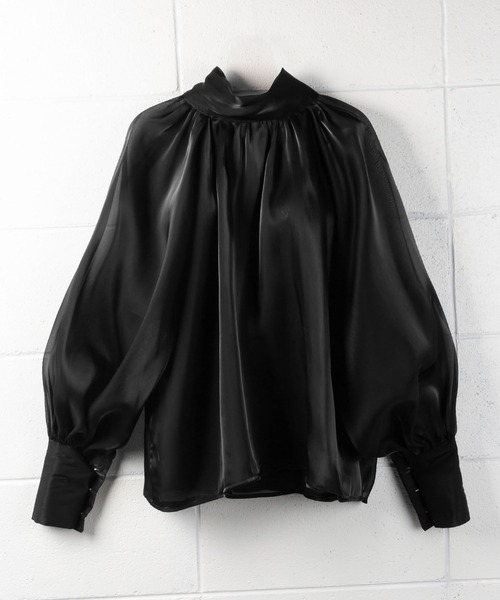 me+em select（ミームセレクト）の「※※【 ８color ／２way】ボリュームスリーブグロッシーリボンブラウス（シャツ/ブラウス・レディース・ホワイト/ブラック/ベージュ/ピンク/パープル/チャコール/クリーム/ブルー・FREE）」の16枚目の写真