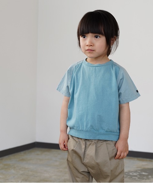 quoti use fith(クゥオティ ユース フィス)の「ベーシック天竺 切り替えデザイン 半袖Tシャツ(Tシャツ/カットソー・キッズ・ホワイト/ブラック/グレー/ブルー・90/100/110/120/80/130)」の4枚目の写真