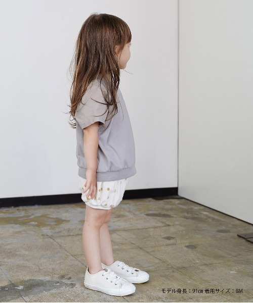 quoti use fith(クゥオティ ユース フィス)の「ベーシック天竺 切り替えデザイン 半袖Tシャツ(Tシャツ/カットソー・キッズ・ホワイト/ブラック/グレー/ブルー・90/100/110/120/80/130)」の8枚目の写真