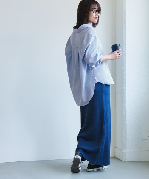 coca（coca）（コカ）の「＼新色登場／ビッグ無地シャツ（シャツ/ブラウス・レディース・ホワイト/ブルー/ネイビー・ONE SIZE/M/S/L）」の8枚目の写真