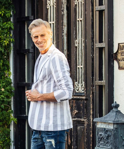 1piu1uguale3 RELAX ストライプ テーラード ジャケット 1PIU1UGUALE3 RELAX ジャケット テーラードジャケット RELAX