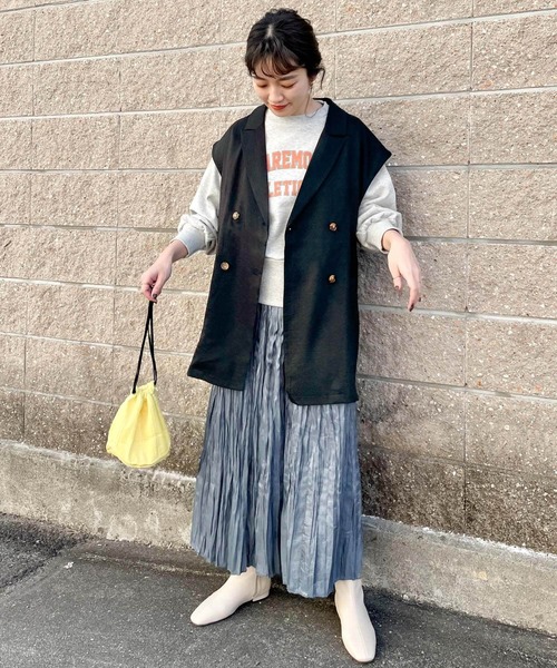 ITEMS URBANRESEARCH(アイテムズ アーバンリサーチ)の「『セットアップ対応』テーラードジレ(その他アウター・レディース・ベージュ/ブラック・FREE)」の3枚目の写真