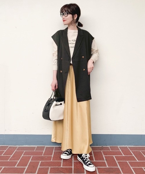 ITEMS URBANRESEARCH(アイテムズ アーバンリサーチ)の「『セットアップ対応』テーラードジレ(その他アウター・レディース・ベージュ/ブラック・FREE)」の7枚目の写真