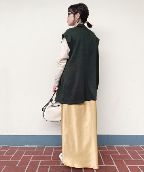 ITEMS URBANRESEARCH(アイテムズ アーバンリサーチ)の「『セットアップ対応』テーラードジレ(その他アウター・レディース・ベージュ/ブラック・FREE)」の8枚目の写真