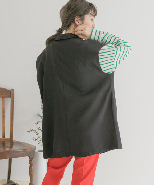 ITEMS URBANRESEARCH(アイテムズ アーバンリサーチ)の「『セットアップ対応』テーラードジレ(その他アウター・レディース・ベージュ/ブラック・FREE)」の12枚目の写真