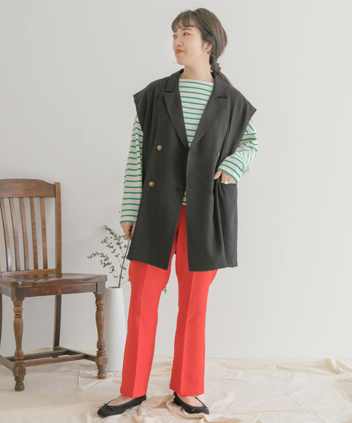 ITEMS URBANRESEARCH(アイテムズ アーバンリサーチ)の「『セットアップ対応』テーラードジレ(その他アウター・レディース・ベージュ/ブラック・FREE)」の14枚目の写真