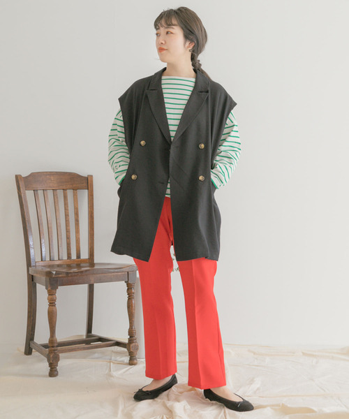 ITEMS URBANRESEARCH(アイテムズ アーバンリサーチ)の「『セットアップ対応』テーラードジレ(その他アウター・レディース・ベージュ/ブラック・FREE)」の15枚目の写真
