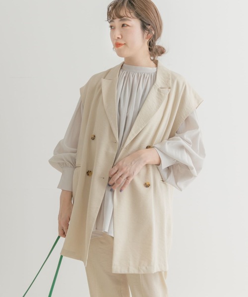 ITEMS URBANRESEARCH(アイテムズ アーバンリサーチ)の「『セットアップ対応』テーラードジレ(その他アウター・レディース・ベージュ/ブラック・FREE)」の18枚目の写真