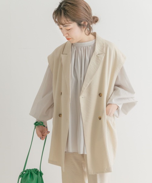 ITEMS URBANRESEARCH(アイテムズ アーバンリサーチ)の「『セットアップ対応』テーラードジレ(その他アウター・レディース・ベージュ/ブラック・FREE)」の19枚目の写真