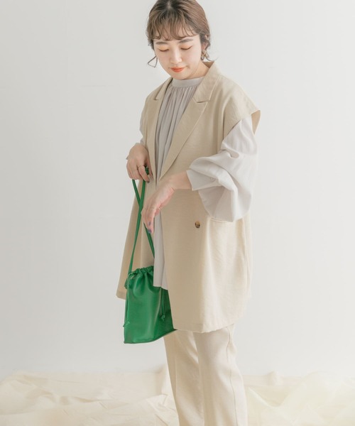 ITEMS URBANRESEARCH(アイテムズ アーバンリサーチ)の「『セットアップ対応』テーラードジレ(その他アウター・レディース・ベージュ/ブラック・FREE)」の20枚目の写真