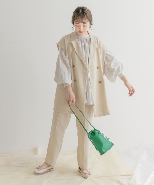 ITEMS URBANRESEARCH(アイテムズ アーバンリサーチ)の「『セットアップ対応』テーラードジレ(その他アウター・レディース・ベージュ/ブラック・FREE)」の21枚目の写真