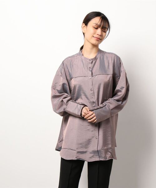 STYLEBLOCK（スタイルブロック）の「シャンブレー2WAYブラウス（シャツ/ブラウス・レディース・ブラック/ライトブルー/グレー/ホワイト・M）」の3枚目の写真