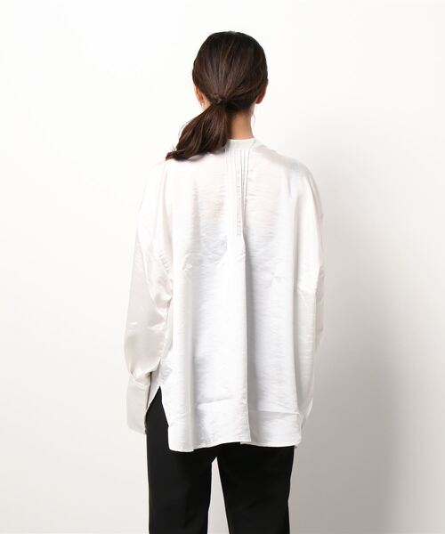 STYLEBLOCK（スタイルブロック）の「シャンブレー2WAYブラウス（シャツ/ブラウス・レディース・ブラック/ライトブルー/グレー/ホワイト・M）」の6枚目の写真