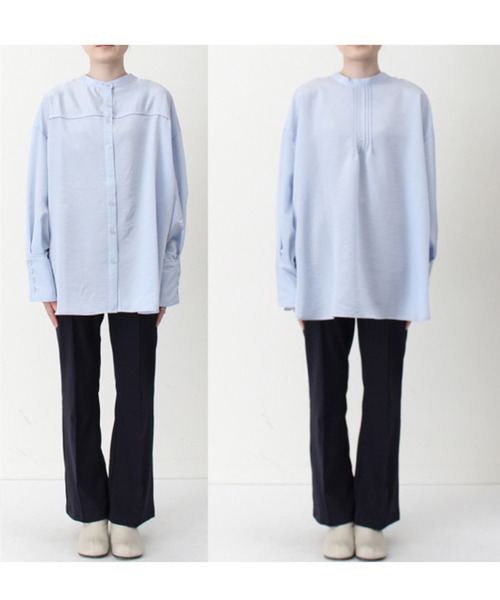 STYLEBLOCK（スタイルブロック）の「シャンブレー2WAYブラウス（シャツ/ブラウス・レディース・ブラック/ライトブルー/グレー/ホワイト・M）」の10枚目の写真