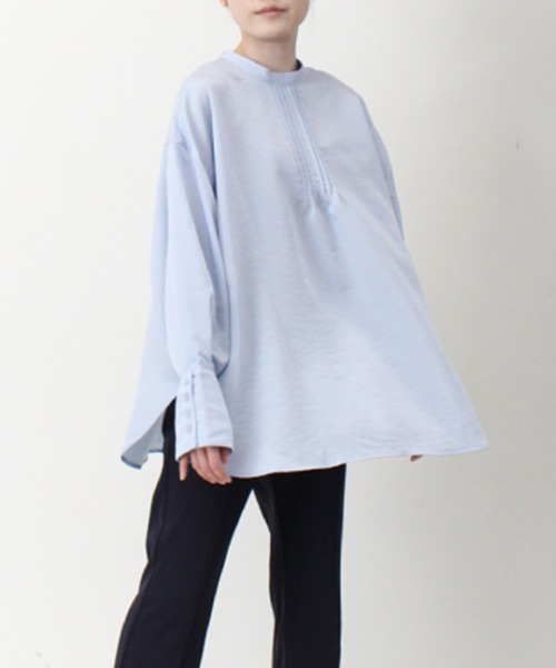 STYLEBLOCK（スタイルブロック）の「シャンブレー2WAYブラウス（シャツ/ブラウス・レディース・ブラック/ライトブルー/グレー/ホワイト・M）」の9枚目の写真