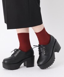 厚底オックスフォードパンプス