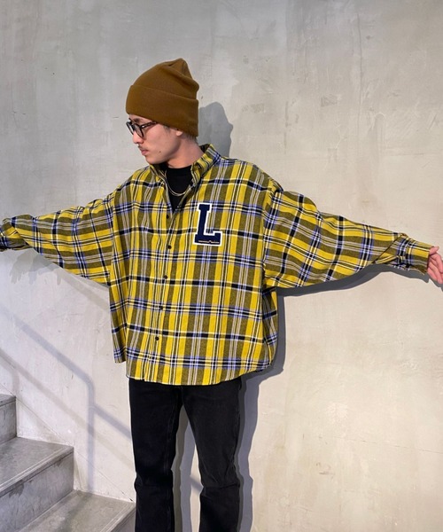 LUSOR（ルーソル）の「LUSOR（ルーソル）ワッペンチェックシャツ（シャツ/ブラウス・メンズ・イエロー/ブルー・FREE）」の11枚目の写真