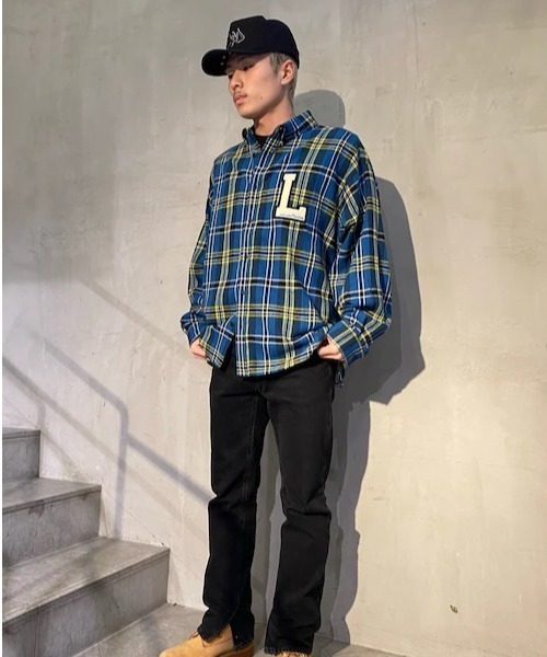 LUSOR（ルーソル）の「LUSOR（ルーソル）ワッペンチェックシャツ（シャツ/ブラウス・メンズ・イエロー/ブルー・FREE）」の14枚目の写真