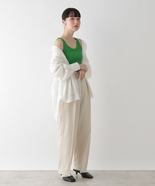 LOWRYS FARM（ローリーズファーム）の「ＵＳＡベーシックタンク　267044（タンクトップ・レディース・グリーン/ブラック系その他/アイボリー/ブラック/グリーン系その他/ブラウン/パープル/オレンジ/ブルー系その他/グリーン系その他2/ベージュ系その他/ブルー系その他2/グリーン系その他3・FREE）」の15枚目の写真