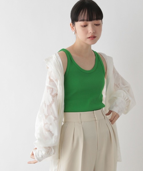 LOWRYS FARM（ローリーズファーム）の「ＵＳＡベーシックタンク　267044（タンクトップ・レディース・グリーン/ブラック系その他/アイボリー/ブラック/グリーン系その他/ブラウン/パープル/オレンジ/ブルー系その他/グリーン系その他2/ベージュ系その他/ブルー系その他2/グリーン系その他3・FREE）」の16枚目の写真