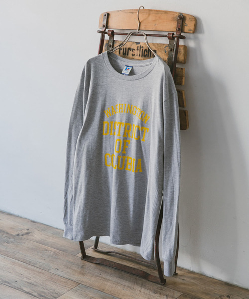 Russell Athletic（ラッセルアスレティック）の「『別注』RUSSELL ATHLETIC×DOORS　ロゴプリントロングスリーブTシャツ（Tシャツ/カットソー・メンズ・ホワイト/グレー/ブラック・MEDIUM/LARGE/X-LARGE）」の3枚目の写真