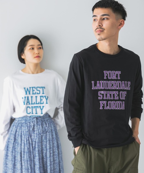 Russell Athletic（ラッセルアスレティック）の「『別注』RUSSELL ATHLETIC×DOORS　ロゴプリントロングスリーブTシャツ（Tシャツ/カットソー・メンズ・ホワイト/グレー/ブラック・MEDIUM/LARGE/X-LARGE）」の2枚目の写真