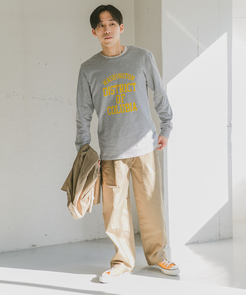 Russell Athletic（ラッセルアスレティック）の「『別注』RUSSELL ATHLETIC×DOORS　ロゴプリントロングスリーブTシャツ（Tシャツ/カットソー・メンズ・ホワイト/グレー/ブラック・MEDIUM/LARGE/X-LARGE）」の9枚目の写真